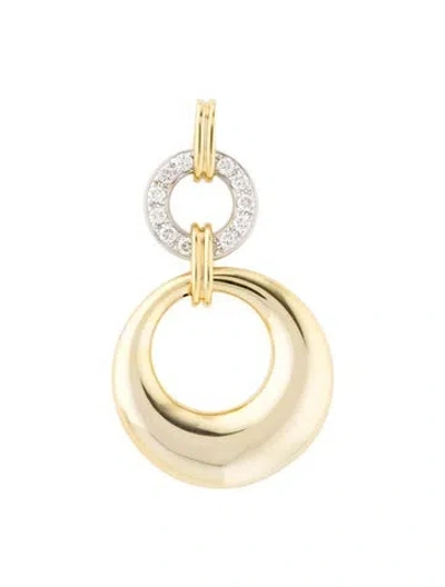 Pre-owned Pendant 14k Diamond  In Multi