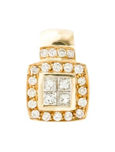 Pre-owned Pendant 14k Diamond  In Multi
