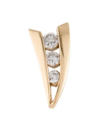 Pre-owned Pendant 14k Diamond  In Multi