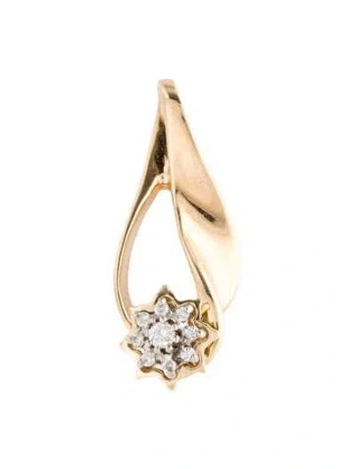 Pre-owned Pendant 14k Diamond  In Multi