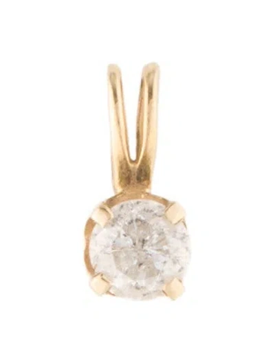 Pre-owned Pendant 14k Diamond  In Multi
