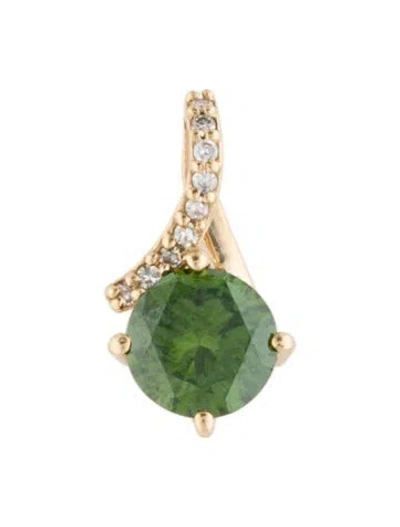 Pre-owned Pendant 14k Diamond  In Multi