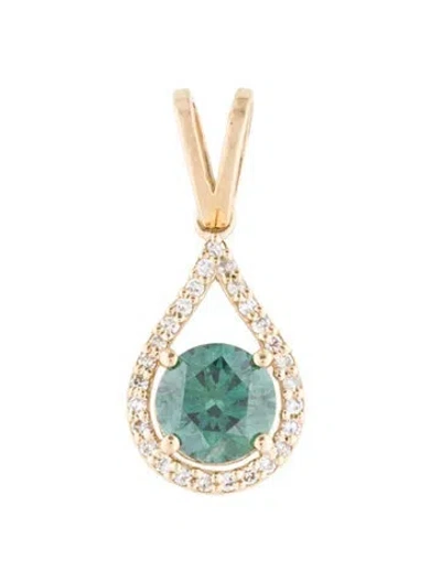 Pre-owned Pendant 14k Diamond  In Multi