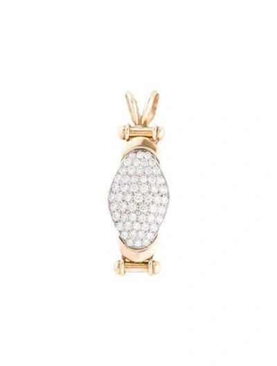 Pre-owned Pendant 14k Diamond  In Multi