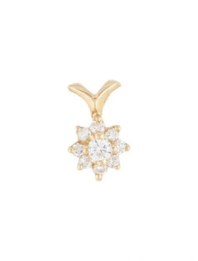 Pre-owned Pendant 14k Diamond  In Multi