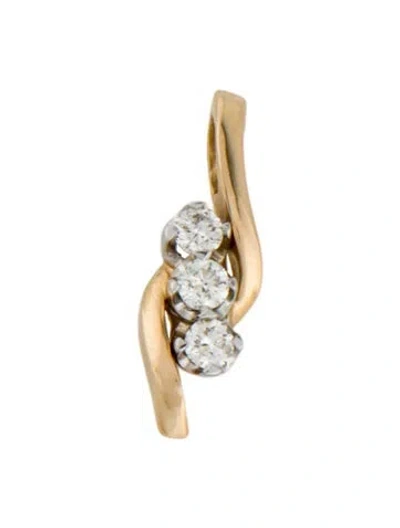 Pre-owned Pendant 14k Diamond  In Multi