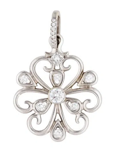 Pre-owned Pendant 14k Diamond  In Multi