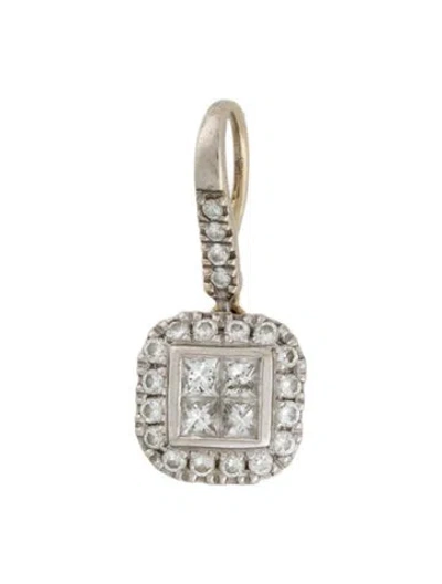 Pre-owned Pendant 14k Diamond  In Multi