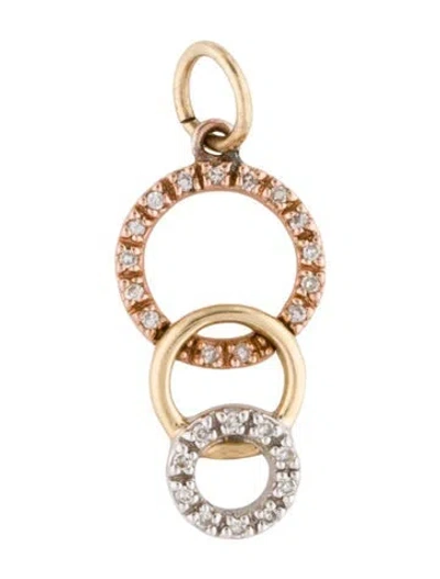 Pre-owned Pendant 14k Diamond  In Multi