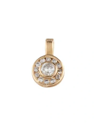 Pre-owned Pendant 14k Diamond  In Multi