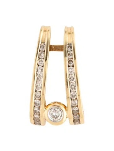 Pre-owned Pendant 14k Diamond  In Multi