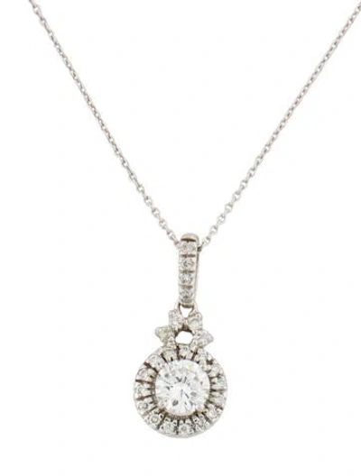 Pre-owned Pendant 14k Diamond  Necklace, 15" In Multi