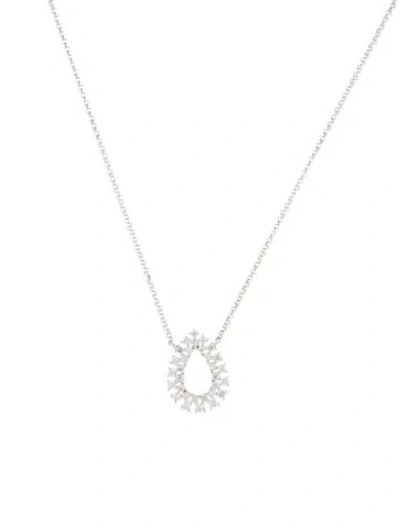 Pre-owned Pendant 14k Diamond  Necklace, 16" In Multi
