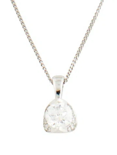 Pre-owned Pendant 14k Diamond  Necklace, 17" In Multi
