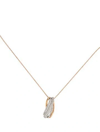 Pre-owned Pendant 14k Diamond  Necklace, 17.25" In Multi