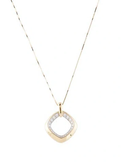 Pre-owned Pendant 14k Diamond  Necklace, 17.75" In Multi