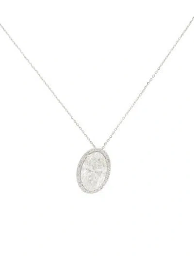Pre-owned Pendant 14k Diamond  Necklace, 17.75" In Multi