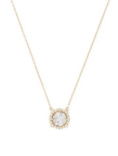 Pre-owned Pendant 14k Diamond  Necklace, 18" In Multi