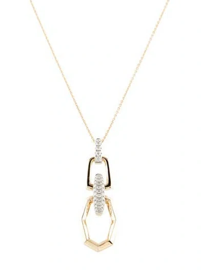 Pre-owned Pendant 14k Diamond  Necklace, 18" In Multi