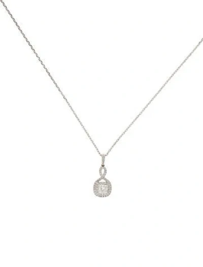 Pre-owned Pendant 14k Diamond  Necklace, 18" In Multi