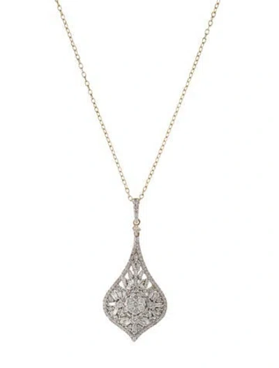 Pre-owned Pendant 14k Diamond  Necklace, 18" In Multi
