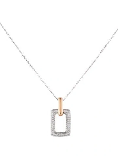 Pre-owned Pendant 14k Diamond  Necklace, 18" In Multi