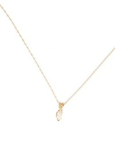 Pre-owned Pendant 14k Diamond  Necklace, 18" In Multi