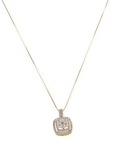 Pre-owned Pendant 14k Diamond  Necklace, 18" In Multi