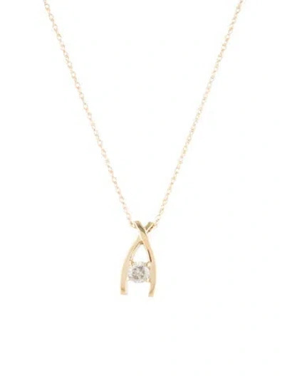 Pre-owned Pendant 14k Diamond  Necklace, 18" In Multi