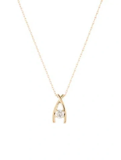 Pre-owned Pendant 14k Diamond  Necklace, 18" In Multi