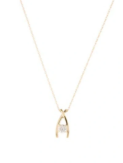 Pre-owned Pendant 14k Diamond  Necklace, 18" In Multi