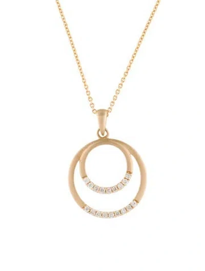 Pre-owned Pendant 14k Diamond  Necklace, 18" In Multi