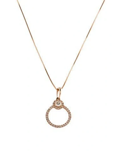Pre-owned Pendant 14k Diamond  Necklace, 18" In Multi
