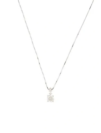 Pre-owned Pendant 14k Diamond  Necklace, 18" In Multi