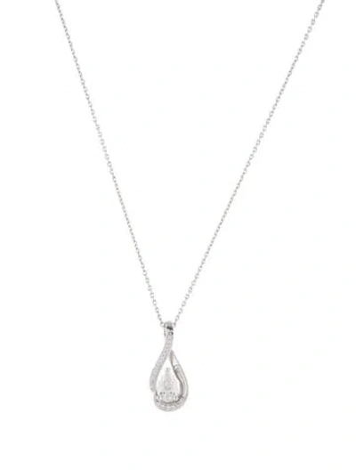 Pre-owned Pendant 14k Diamond  Necklace, 18" In Multi