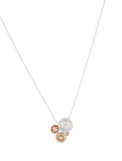Pre-owned Pendant 14k Diamond  Necklace, 18" In Multi
