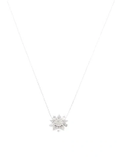 Pre-owned Pendant 14k Diamond  Necklace, 18" In Multi