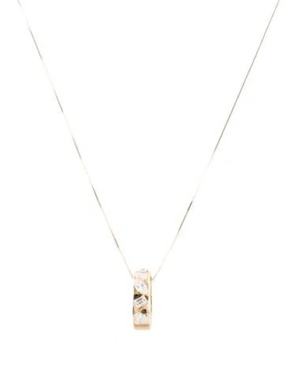 Pre-owned Pendant 14k Diamond  Necklace, 18" In Multi