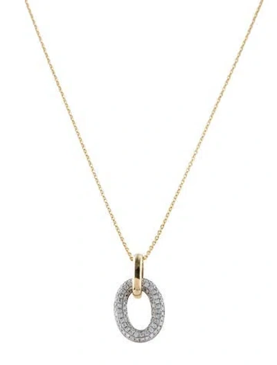 Pre-owned Pendant 14k Diamond  Necklace, 18" In Multi
