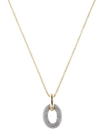 Pre-owned Pendant 14k Diamond  Necklace, 18" In Multi