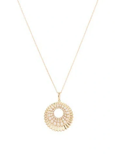 Pre-owned Pendant 14k Diamond  Necklace, 18" In Multi