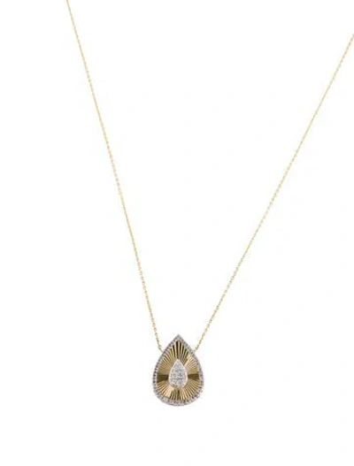 Pre-owned Pendant 14k Diamond  Necklace, 18" In Multi