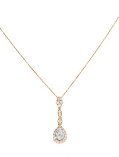 Pre-owned Pendant 14k Diamond  Necklace, 18" In Multi