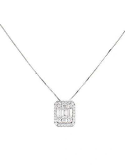 Pre-owned Pendant 14k Diamond  Necklace, 18" In Multi