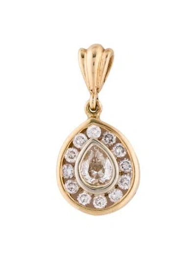 Pre-owned Pendant 14k Diamond  Necklace In Multi