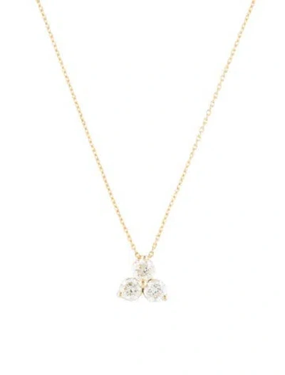 Pre-owned Pendant 14k Diamond  Necklace W/ Tags, 17.75" In Multi