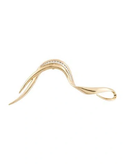 Pre-owned Pendant 14k Diamond Ribbon  Necklace, 4" In Multi