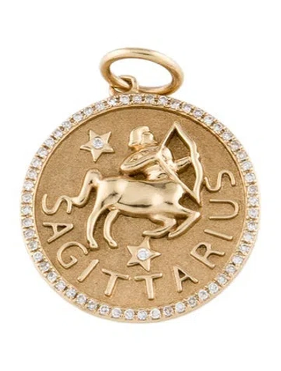 Pre-owned Pendant 14k Diamond 'sagittarius'  In Multi