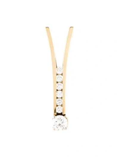 Pre-owned Pendant 14k Diamond Slide , 1" In Multi