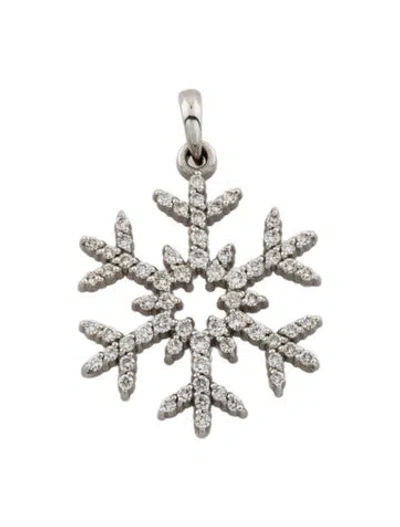 Pre-owned Pendant 14k Diamond Snowflake , 1" In Multi